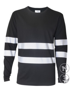https://www.ropadetrabajo.com: Camiseta M/L bandas reflectantes Glow 100% algodón Anbor 2
