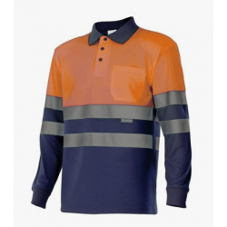 https://www.ropadetrabajo.com: Polo de alta visibilidad bicolor manga larga Velilla 175