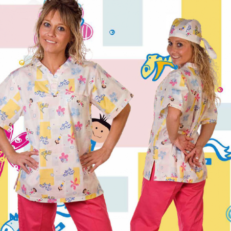 https://www.ropadetrabajo.com: OUTLET Casaca Sanitaria Estampado Dinosaurios Workteam