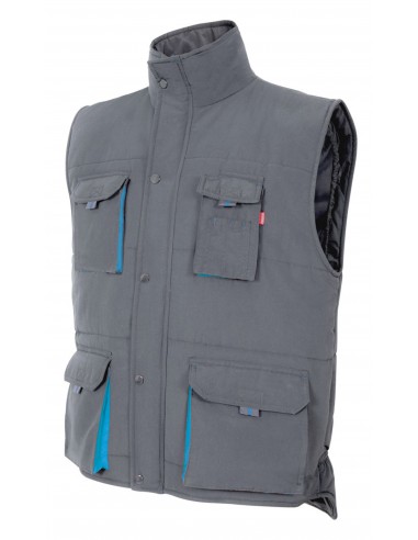 https://www.ropadetrabajo.com: Chaleco acolchado multibolsillos bicolor Velilla 205902