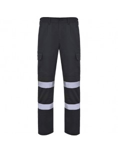 https://www.ropadetrabajo.com: Pantalón de trabajo con bandas reflectantes Daily HV Roly