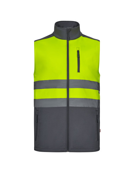 https://www.ropadetrabajo.com: Chaleco softshell bicolor alta visibilidad Velilla