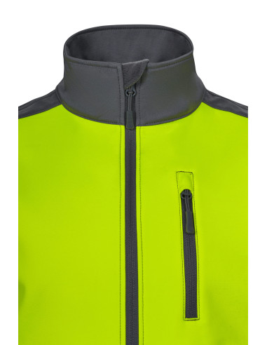 https://www.ropadetrabajo.com: Chaleco softshell bicolor alta visibilidad Velilla