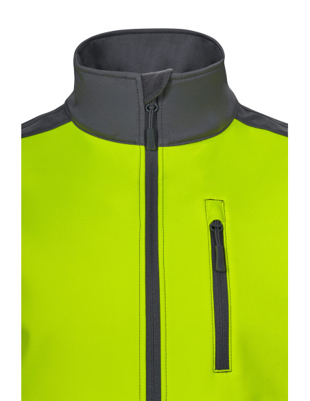 https://www.ropadetrabajo.com: Chaleco softshell bicolor alta visibilidad Velilla