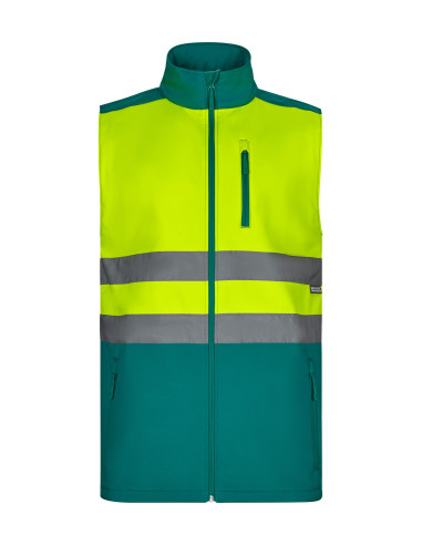 https://www.ropadetrabajo.com: Chaleco softshell bicolor alta visibilidad Velilla