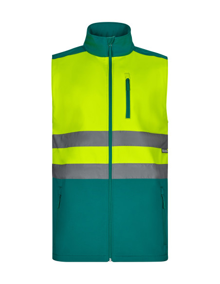 https://www.ropadetrabajo.com: Chaleco softshell bicolor alta visibilidad Velilla