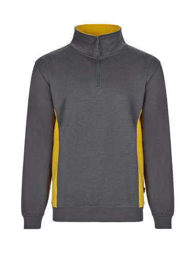 https://www.ropadetrabajo.com: Sudadera bicolor media cremallera Velilla 105704