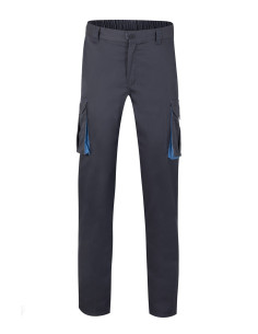 https://www.ropadetrabajo.com: Pantalón multibolsillos bicolor strech Velilla 103024S 2