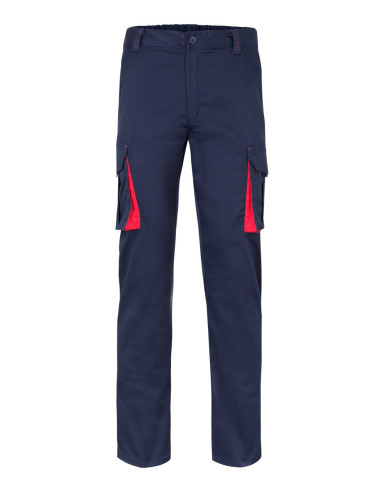 https://www.ropadetrabajo.com: Pantalón multibolsillos bicolor strech Velilla 103024S