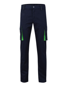 https://www.ropadetrabajo.com: Pantalón multibolsillos bicolor strech Velilla 103024S 2